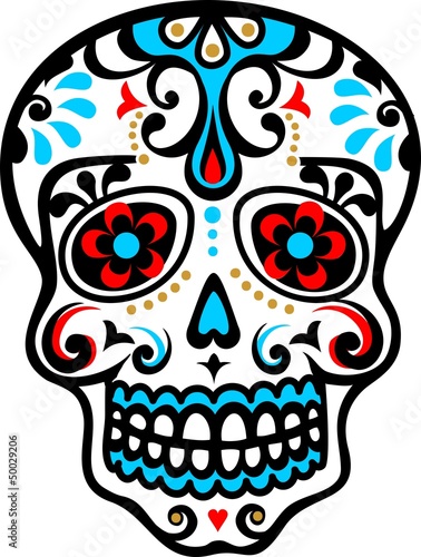 Vector: Mexikanischer Totenschädel - dias de los muertos Mexikanischer Totenschädel - dias de los muertos