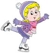 Little skater, girl skating on ice