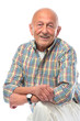 Portrait of a happy senior man smiling isolated on white