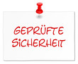 Zettel geprüfte Sicherheit