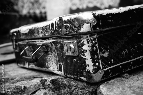 Photo: scratched vintage suitcase scratched vintage suitcase