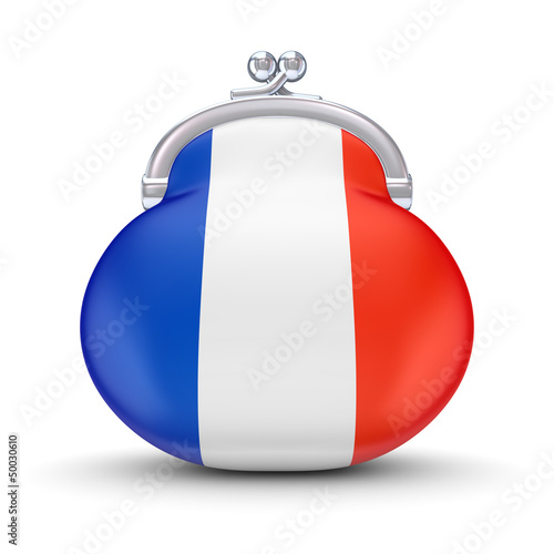 Illustration: French flag on a wallet. French flag on a wallet.