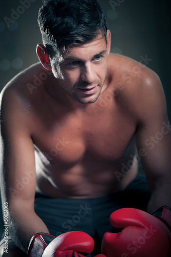 Photo: Boxer in the Locker Room Boxer in the Locker Room