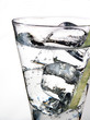 Glass with ice cubes