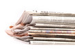 International newspapers on white.