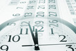 Collage with clock and calendar, time concept