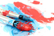 brush and paint scratch isolated on white background