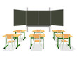 Vector illustration of an empty classroom