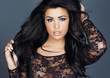 beautiful dark haired girl face close up