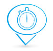 chronomètre sur signet bleu