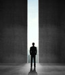 man and opened wall