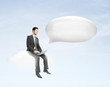 businessman with bubble talk