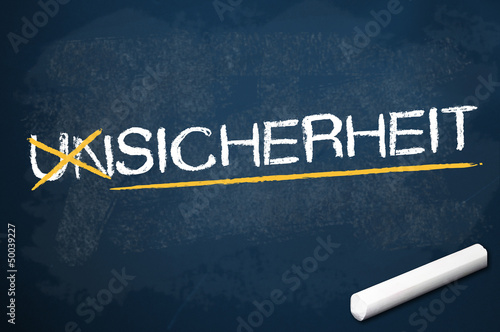 Photo: Kreidetafel mit UNSICHERHEIT Kreidetafel mit UNSICHERHEIT