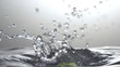 Green apple and splash water