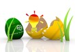 Illustration: painted idea icon inside an easter egg painted idea icon inside an easter egg