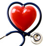 A stethoscope in the shape of a heart