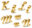 Vector: Ribbon alphabet KLMN Ribbon alphabet KLMN