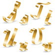 Vector: Ribbon alphabet STUV Ribbon alphabet STUV
