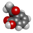 Acetylsalicylic acid (aspirin) pain relief drug molecule, molecu