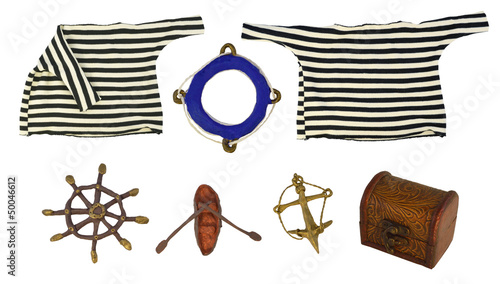 Photo: Marine objects isolated set Marine objects isolated set