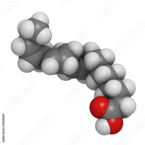 Illustration: Omega-3 unsaturated fatty acid (alpha-linolenic acid), molecular Omega-3 unsaturated fatty acid (alpha-linolenic acid), molecular