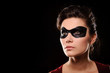 Foto: sexy woman with black party mask on face sexy woman with black party mask on face