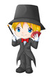 Cute cartoon illustration of a magician