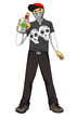 Illustration of a male figure holding a spray can