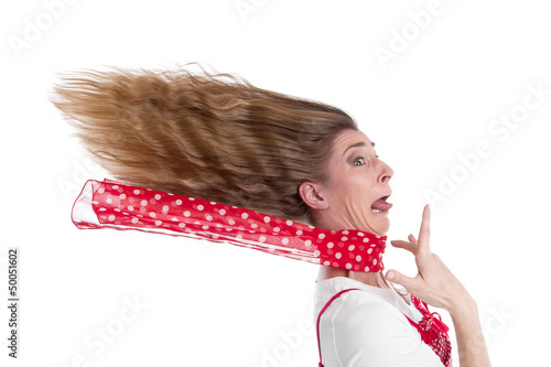 Photo: Frau gestresst und in Panik isoliert Frau gestresst und in Panik isoliert
