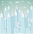 Modern city background. Vector