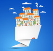 Old city background. Vector