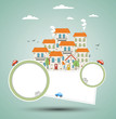 Old city background. Vector