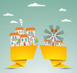 Old city background. Vector