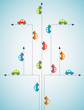 Abstract background with color cars. Vector