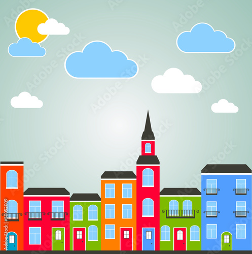 Vector: Color city background. Vector Color city background. Vector