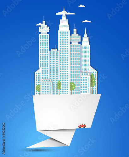 Vector: Origami Modern city background. Vector Origami Modern city background. Vector
