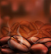vector background with coffee beans close-up