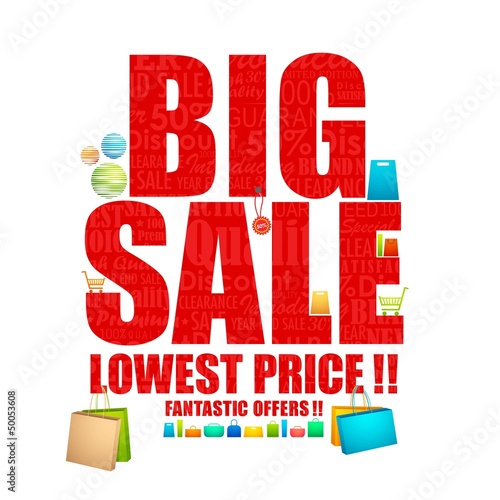 Vector: vector illustration of big sale poster with different element vector illustration of big sale poster with different element