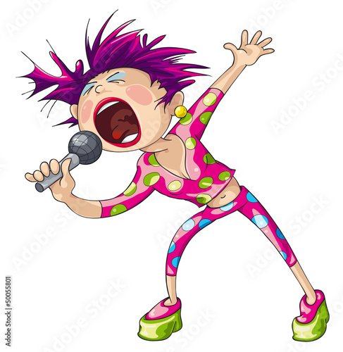 Vector: Female Pop Singer Female Pop Singer
