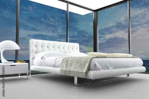 Illustration: Exclusive Modern Design Bedroom with sea view Exclusive Modern Design Bedroom with sea view
