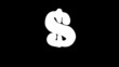 Inflating then taking off of a green dollar sign + Alpha
