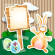 Easter signboard with bunny