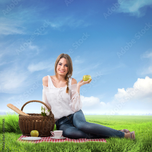 Photo: Woman on a picnic Woman on a picnic