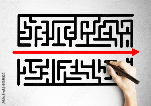 Photo: hand drawing maze hand drawing maze