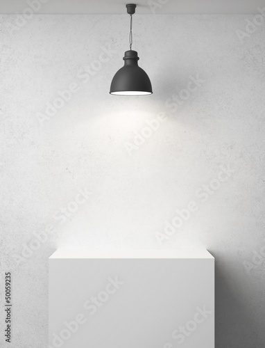 Illustration: room with cube room with cube
