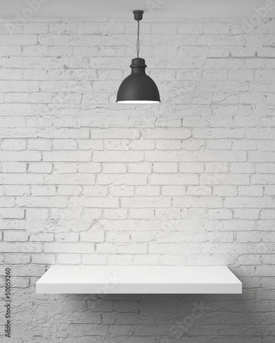 Illustration: wall with shelf wall with shelf
