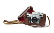 Old vintage camera white isolated