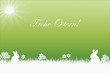 Osterhintergrund mit Hasen und Blumen