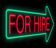For hire sign.
