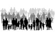Silhouette of parents and children